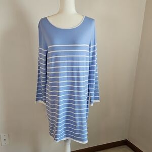 Sail To Sable XL Sweater Dress Long Sleeve Striped Coastal Preppy Nautical Soft